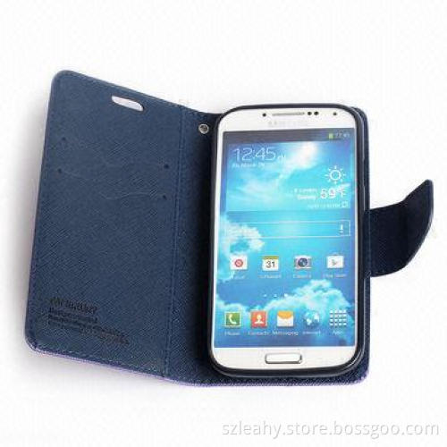 Flip PU Leather Stand Mobile Phone Case for Samsung Galaxy S4